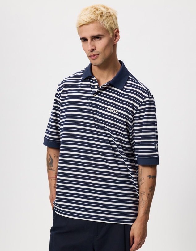 Manors - Goat Pique Polo Stripe