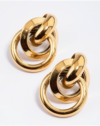 Lovisa - Waterproof Gold Plated Stainless Steel Knotted Link Drop Earrings
