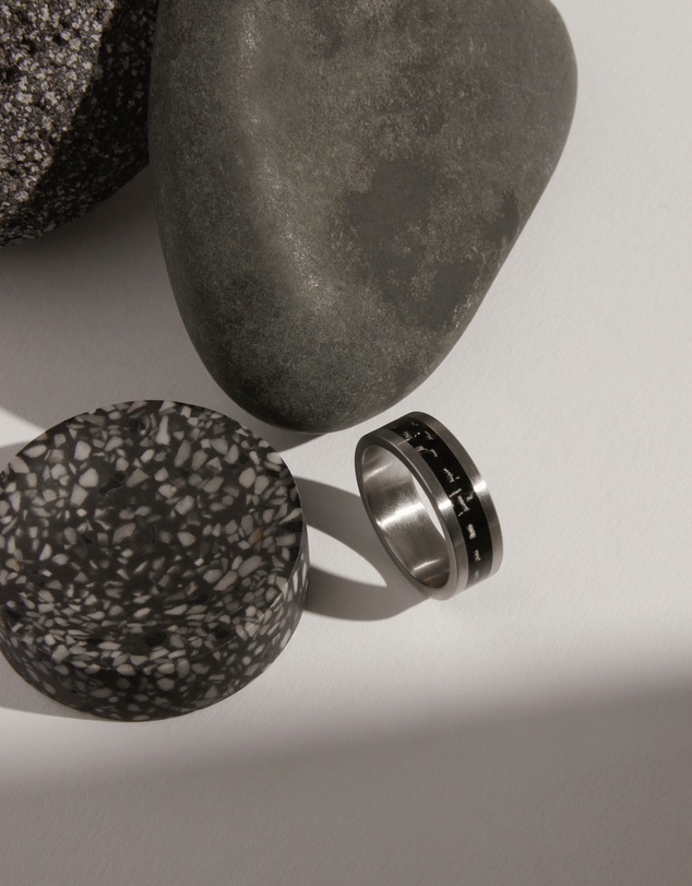 Najo - Aviator Ring Men's Carbon Fibre & Steel Ring