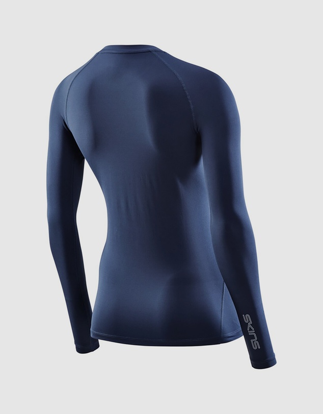 SKINS - SKINS Compression Women's Series-2 Activewear Long Sleeve Top Navy Blue