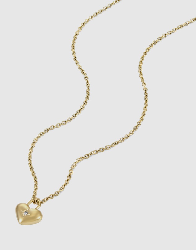 Fossil - JEWELERY Gold-Tone Heart Necklace and Earrings Gift Set