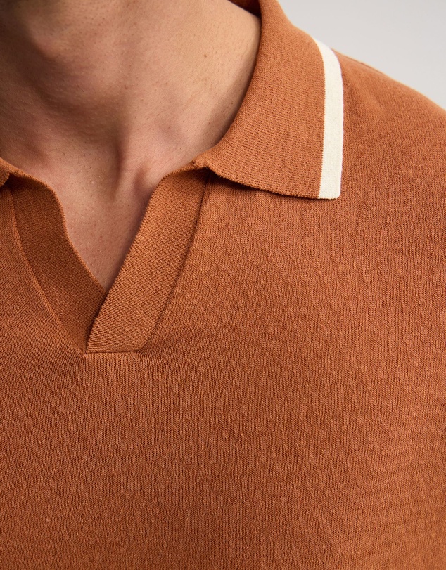 Oxford - Vito Linen Blend Polo With Tipping