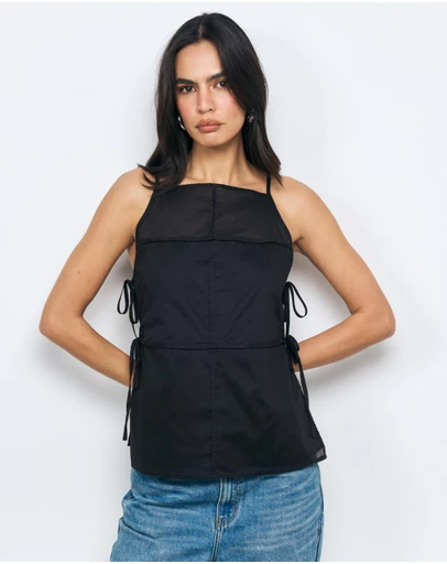 AERE - Grace Panel Tie Side Top