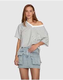 Belle & Bloom - Brave Soul Oversized Striped T-Shirt