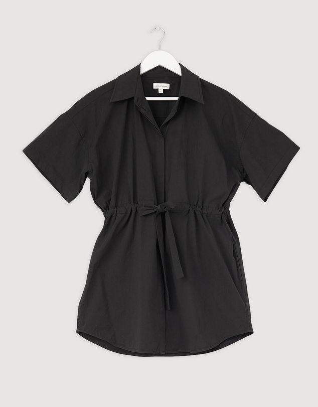 Revibe - Repaired Shona Joy Campbell Short Sleeve Drawstring Shirt Dress - AU 8