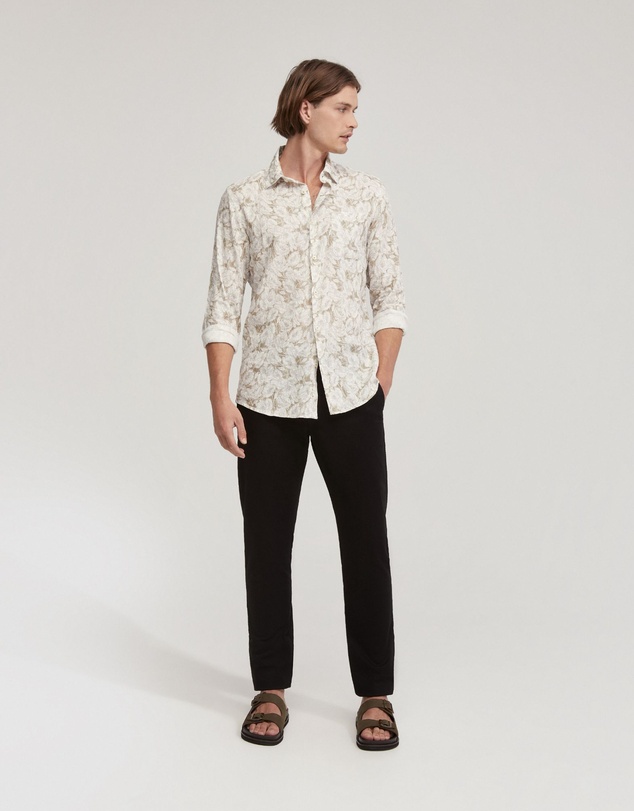 Oxford - Holloway Linen Blend Printed Shirt