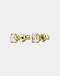 Swarovski - Stilla stud earrings, Round cut, White, Gold-tone plated