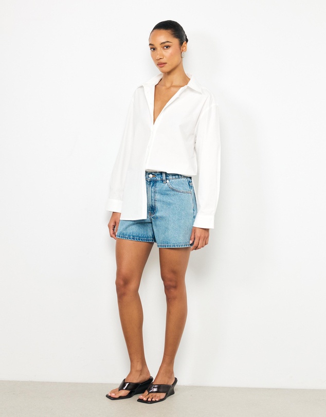 AERE - Zola Button Cinch Back Shirt