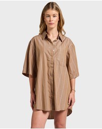 Academy Brand - Alma Stripe Poplin Shirt Dress