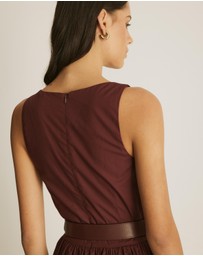Atmos&Here - Mia Belted Poplin Maxi Dress