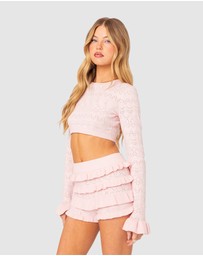 EDIKTED - Delana Embroidered Knit Crop Top