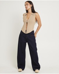 Subtitled - Meryl Ribbed Collar Knit Top