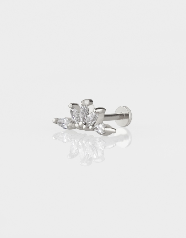Wanderlust + Co - Sunrays Silver Flat Back Earring