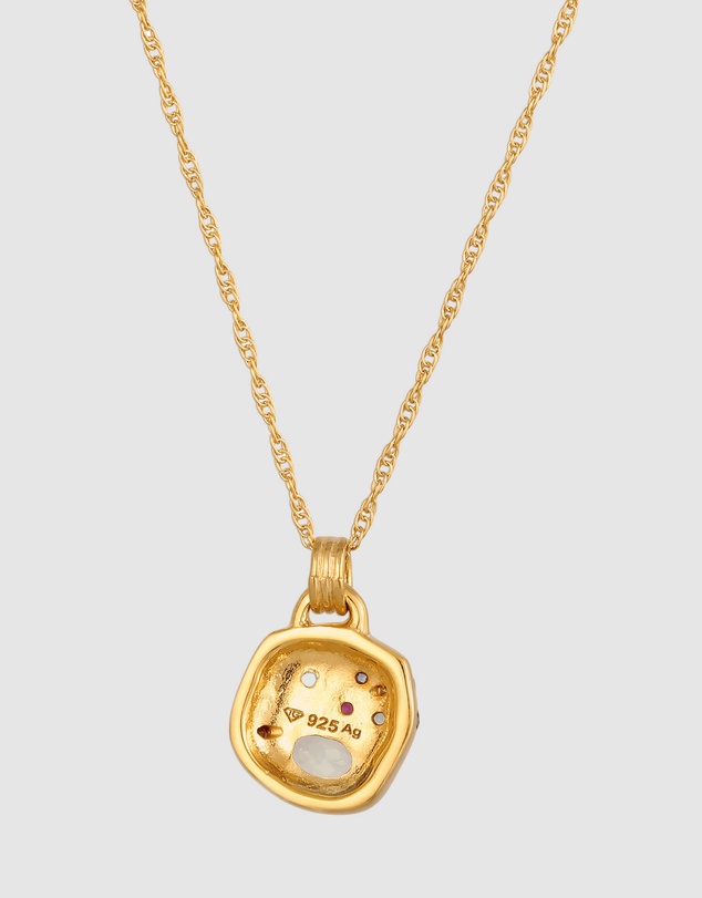 Elli Jewelry - Necklace Gemstone Pendant 925 Sterling Silver Gold-Plated