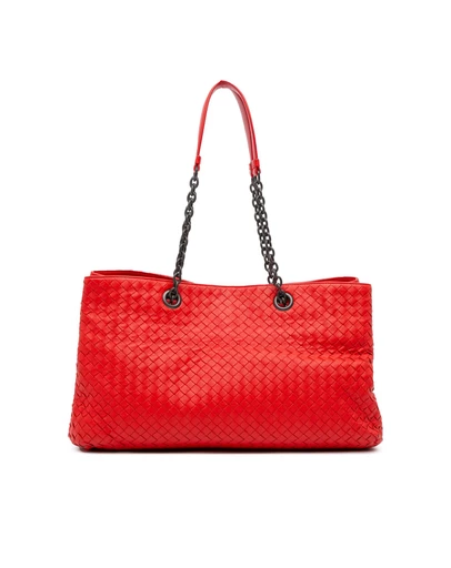 Pre-Loved by Azura Reborn - Pre-Loved bottega veneta Woven Leather Chain Detail Tote Bag with Handle