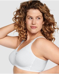 Naturana - Wide Strap Wirefree Cotton Bra with Lace