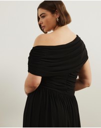 Atmos&Here Curvy - Winnie Off Shoulder Mesh Maxi Dress
