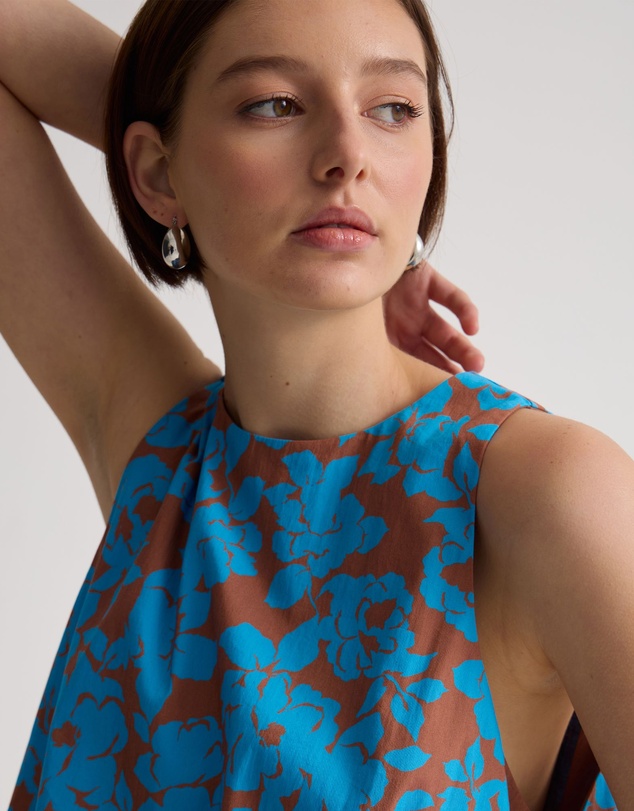 Oxford - Clover Printed Cotton Shell Top