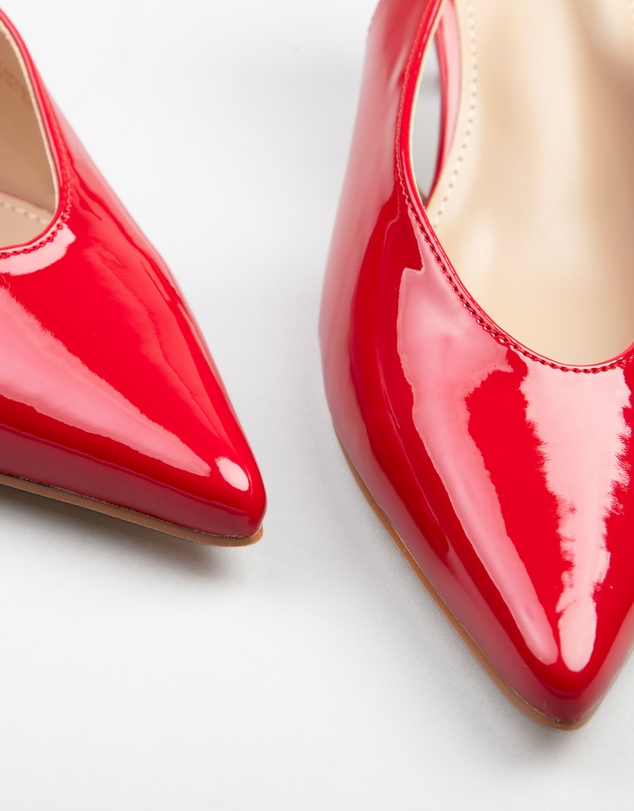 RAID - Tristen slingback kitten heeled shoes in Red