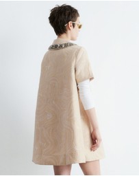 & Other Stories - Short-Sleeve Jacquard Mini Dress