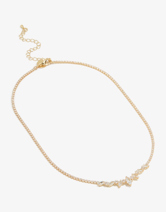 Lovisa - Silver Cubic Zirconia Pear Shaped Pendants Necklace