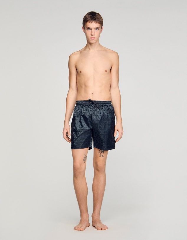 Sandro - Squarecross Jacquard Mdc Swim Shorts