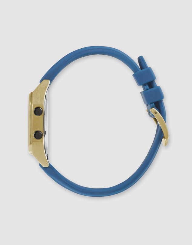 Maxum - Raglan Tide Watch – Gold Case, Black Dial & Blue Silicone Strap