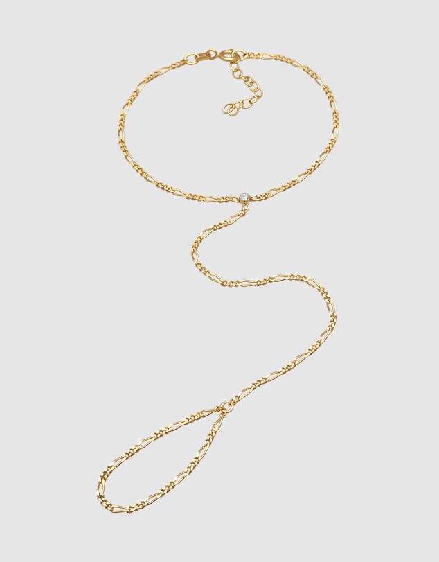 Elli Jewelry - Crystal Hand Chain in Gold-Plated 925 Silver