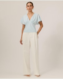 Tussah - Genevieve Flutter Sleeve Satin Top
