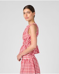 MVN - Gingham Cinched Top