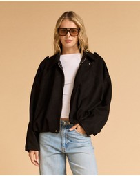 MVN - Faux Suede Bomber Jacket