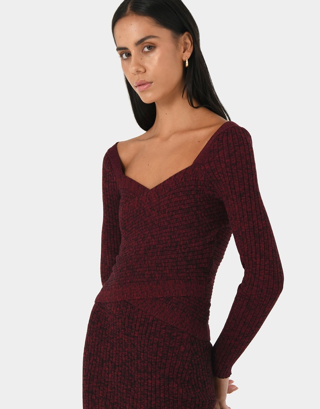 Forcast - Cienna Cross Over Knit Top