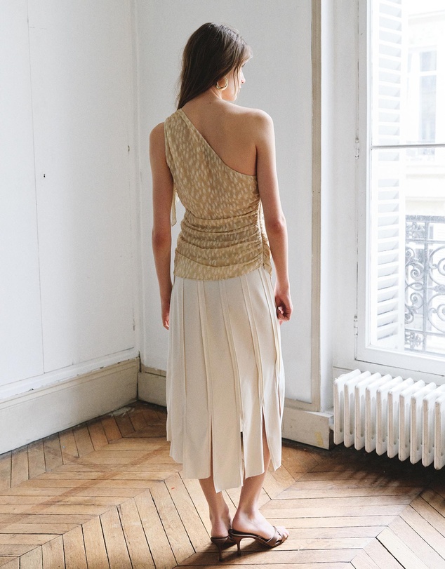 M.N.G - Asymmetric Ruched Top