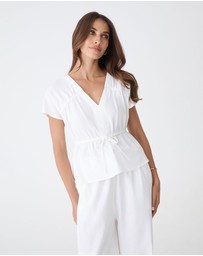 Forcast - Bronte Cotton Drawstring Top