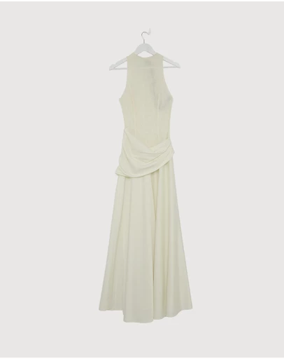 Revibe - Repaired CHANCERY Layla High Neck Lace Panelled Maxi Dress - AU 8