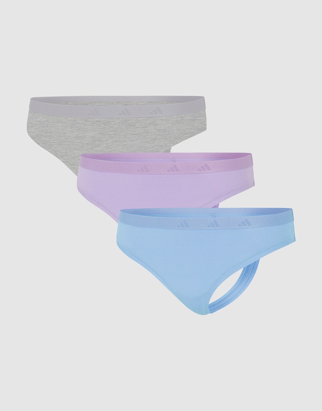 adidas Sportswear - 3 Pack Active Essentials Cotton Low Rise Thong Underwear