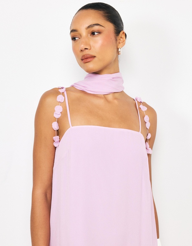 AERE - Ilaria Floral Scarf Maxi Dress
