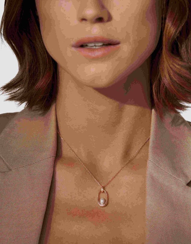 Skagen - Agnethe Rose Gold Tone Pendant Necklace