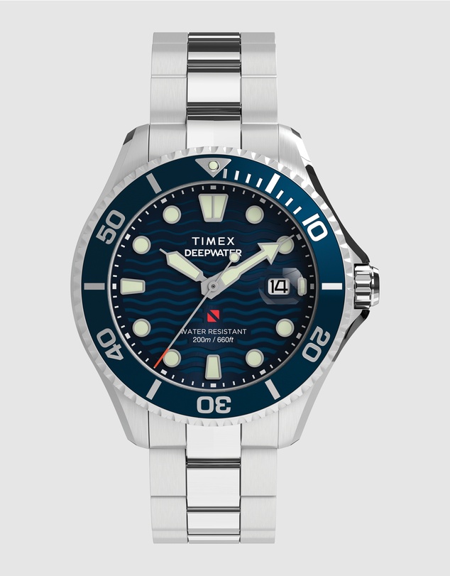 TIMEX - Deepwater Meridian 200 44mm Stainless Steel Bracelet Watch
