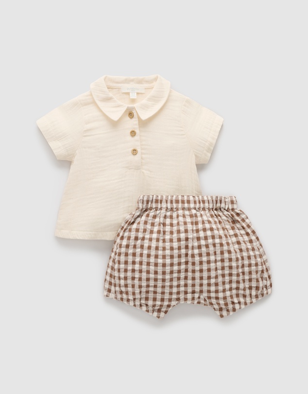 Purebaby - Gingham Set-Kids-Babies
