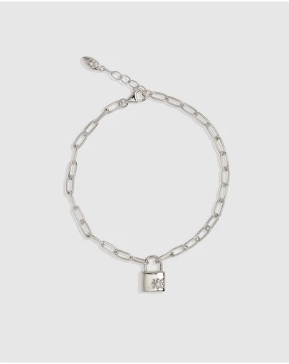 By Charlotte - Promise of Us Lotus Padlock Bracelet
