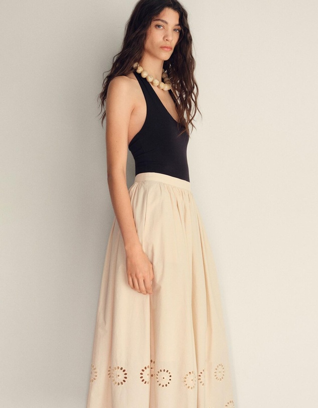 M.N.G - Pipo Embroidered Long Skirt