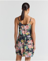 Poolside Paradiso - Jardin Slip Babydoll Dress - Black