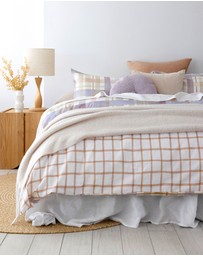 Bambury - Dion Watercolour Check Printed Cotton Quilt Cover Set - Reversible