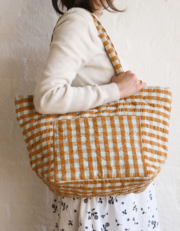 Mosey Me - Honey Blue Seersucker Quilted Bag
