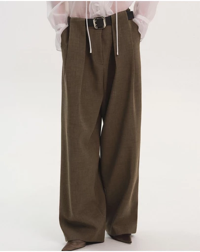Source Unknown - Matteo Belted Tuck Trousers