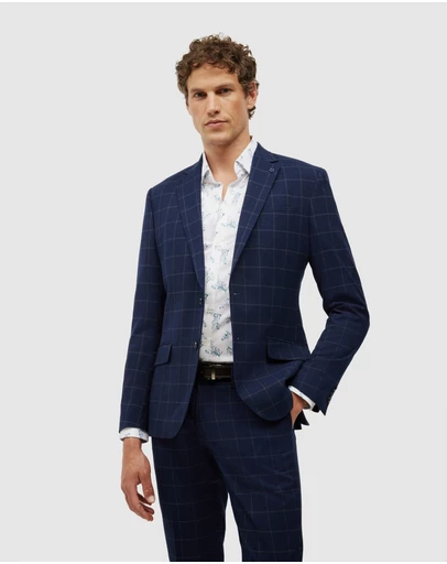 Politix - Sebastian Windowpane Check Tailored Jacket