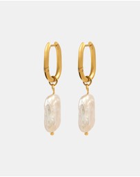 Zoe Olivia - Waterproof Freshwater Baroque Pearl Huggie