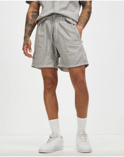 Surrounded By Ghosts - The Andradite Linen Drawstring Shorts