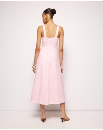 AERE - Pasey Linen Seamed Detail Midi Dress